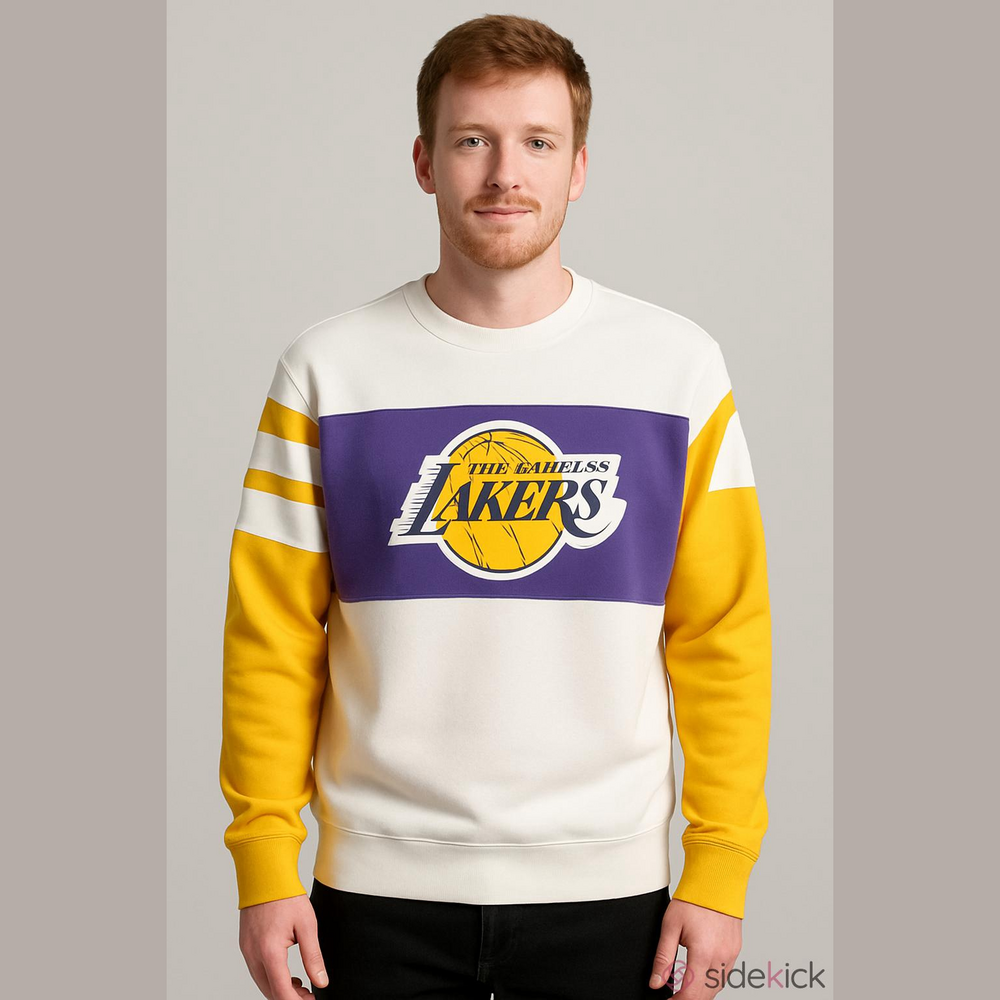 NBA Los Angeles Lakers Crewneck Sweatshirt - White, Purple, Gold